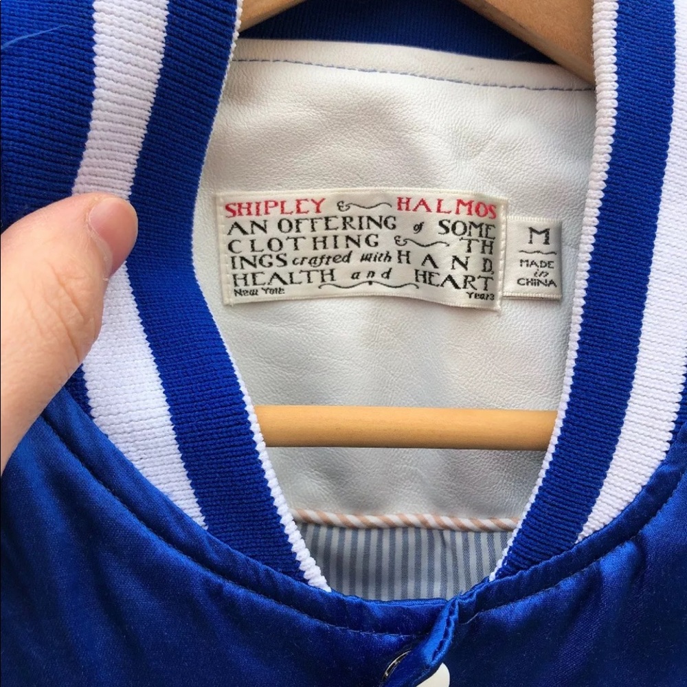 Shipley Halmos leather trim varsity Jacket - Picture 5 of 8